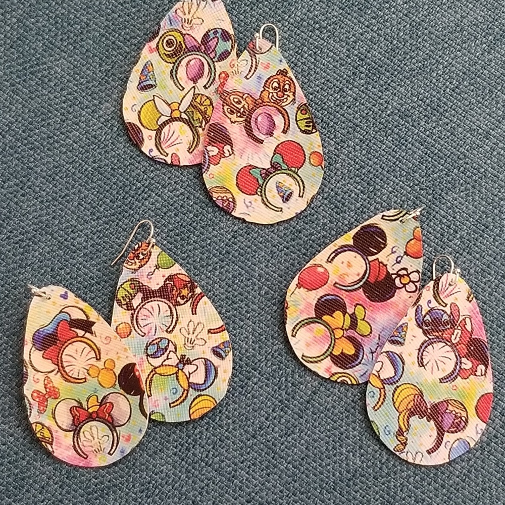 Printed faux leather earrings!!! - Picture 4 of 7
